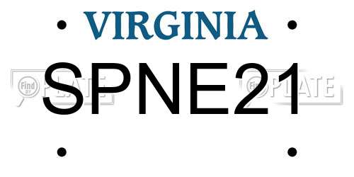 SPNE21 Virginia License Plate