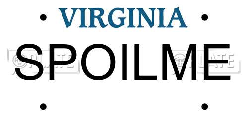 SPOILME Virginia License Plate