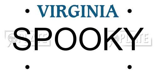 SPOOKY Virginia License Plate