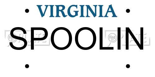 SPOOLIN Virginia License Plate
