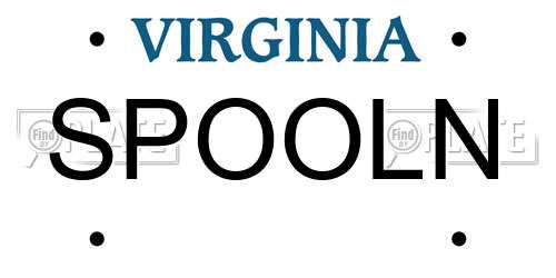 SPOOLN Virginia License Plate