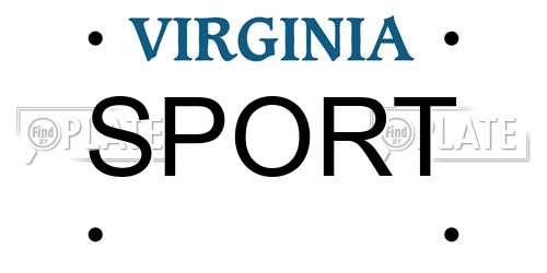 SPORT Virginia License Plate