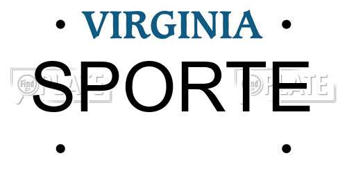SPORTE Virginia License Plate