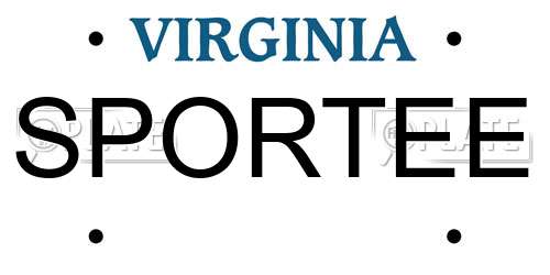 SPORTEE Virginia License Plate