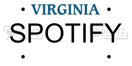 SPOTIFY Virginia License Plate