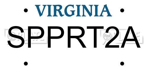 SPPRT2A Virginia License Plate