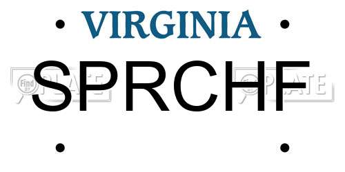 SPRCHF Virginia License Plate