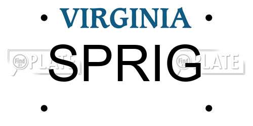 SPRIG Virginia License Plate