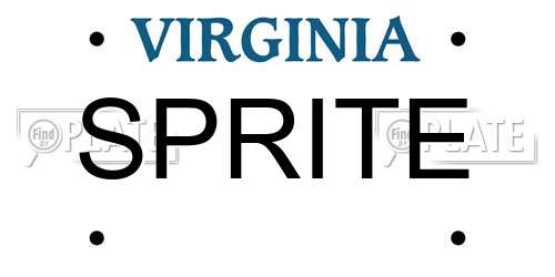 SPRITE Virginia License Plate