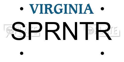 SPRNTR Virginia License Plate