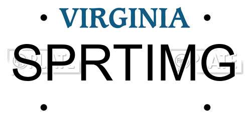 SPRTIMG Virginia License Plate