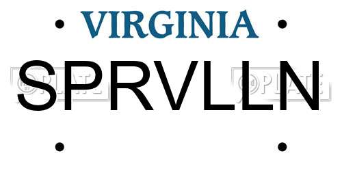 SPRVLLN Virginia License Plate