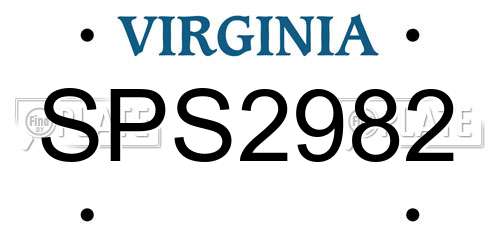 SPS2982 Virginia License Plate
