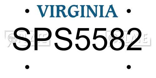 SPS5582 Virginia License Plate