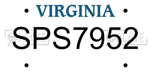 SPS7952 Virginia License Plate