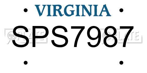 SPS7987 Virginia License Plate