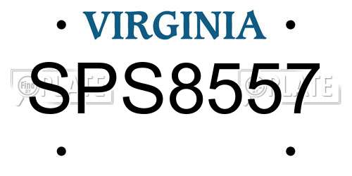 SPS8557 Virginia License Plate
