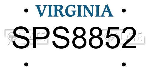 SPS8852 Virginia License Plate