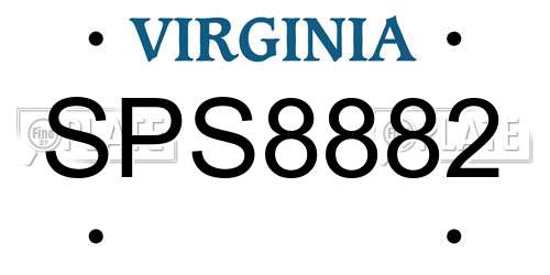 SPS8882 Virginia License Plate