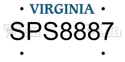 SPS8887 Virginia License Plate