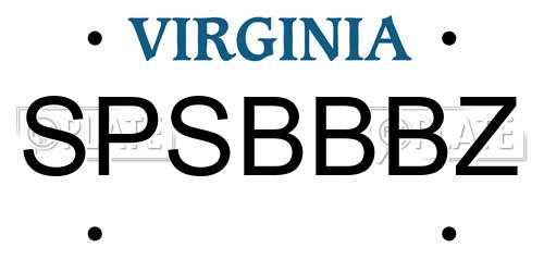 SPSBBBZ Virginia License Plate