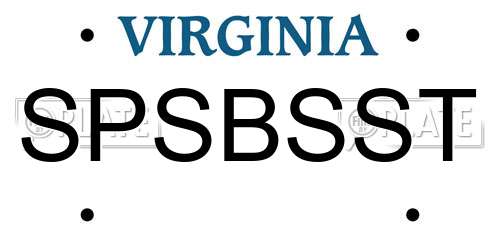 SPSBSST Virginia License Plate