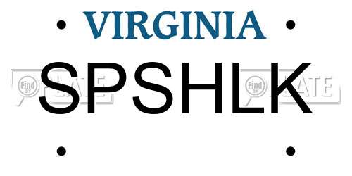 SPSHLK Virginia License Plate