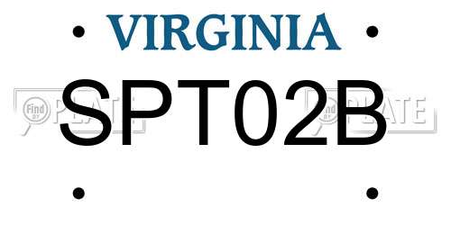 SPT02B Virginia License Plate