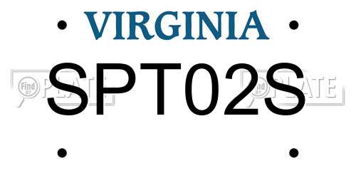 SPT02S Virginia License Plate
