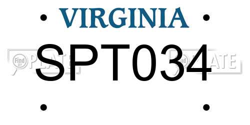 SPT034 Virginia License Plate
