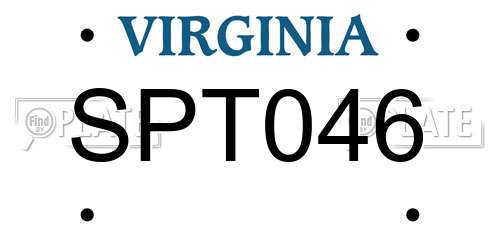 SPT046 Virginia License Plate
