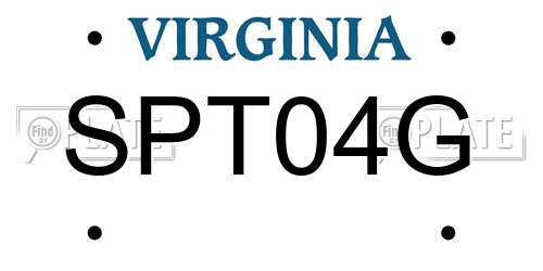SPT04G Virginia License Plate