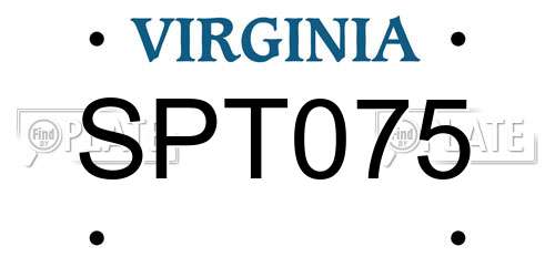 SPT075 Virginia License Plate