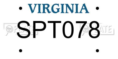 SPT078 Virginia License Plate