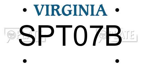SPT07B Virginia License Plate