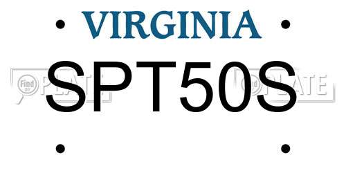 SPT50S Virginia License Plate