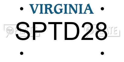SPTD28 Virginia License Plate