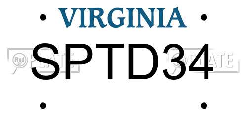 SPTD34 Virginia License Plate