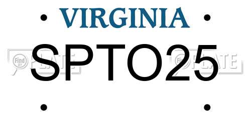 SPTO25 Virginia License Plate