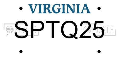 SPTQ25 Virginia License Plate