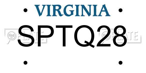 SPTQ28 Virginia License Plate