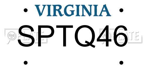 SPTQ46 Virginia License Plate