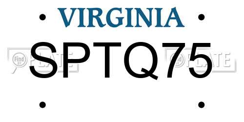 SPTQ75 Virginia License Plate