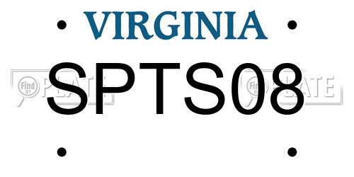 SPTS08 Virginia License Plate