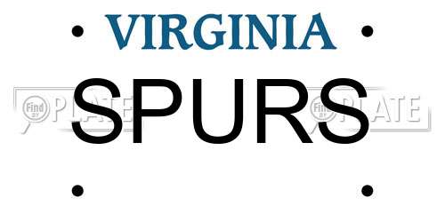 SPURS Virginia License Plate