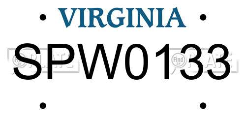 SPW0133 Virginia License Plate