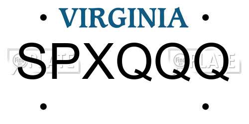 SPXQQQ Virginia License Plate
