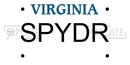 SPYDR Virginia License Plate