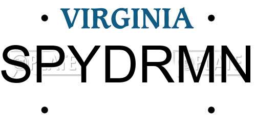 SPYDRMN Virginia License Plate