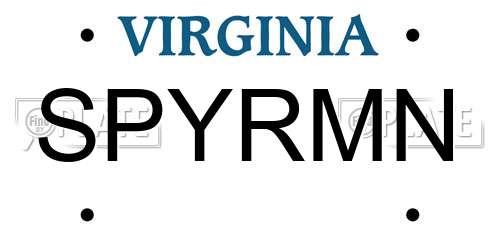 SPYRMN Virginia License Plate